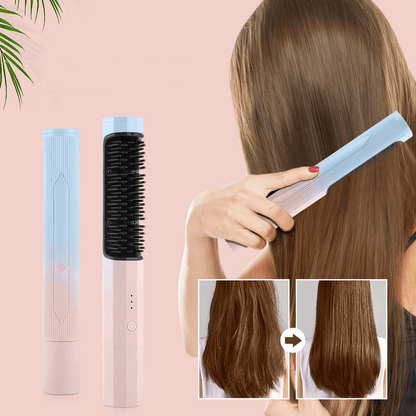 2 in 1 USB Wireless Straightening Brush